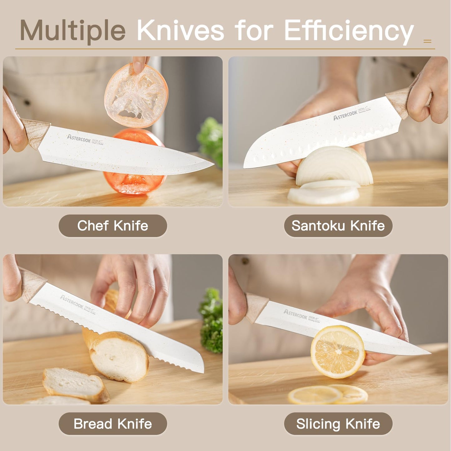 13-Piece Astercook Stainless Steel Knife Set