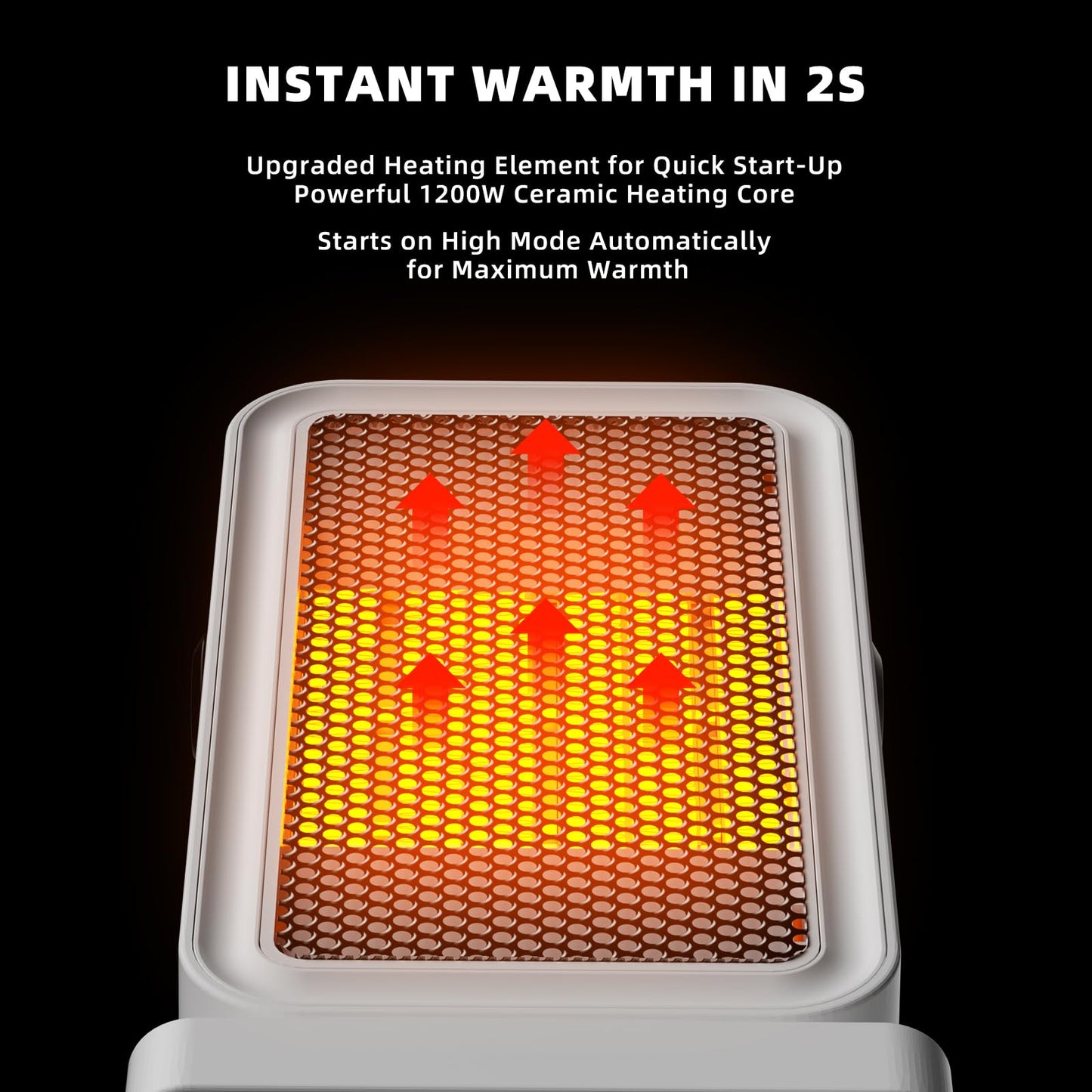Small Space Heater Portable Desk Heater with 2s Instant Warmth