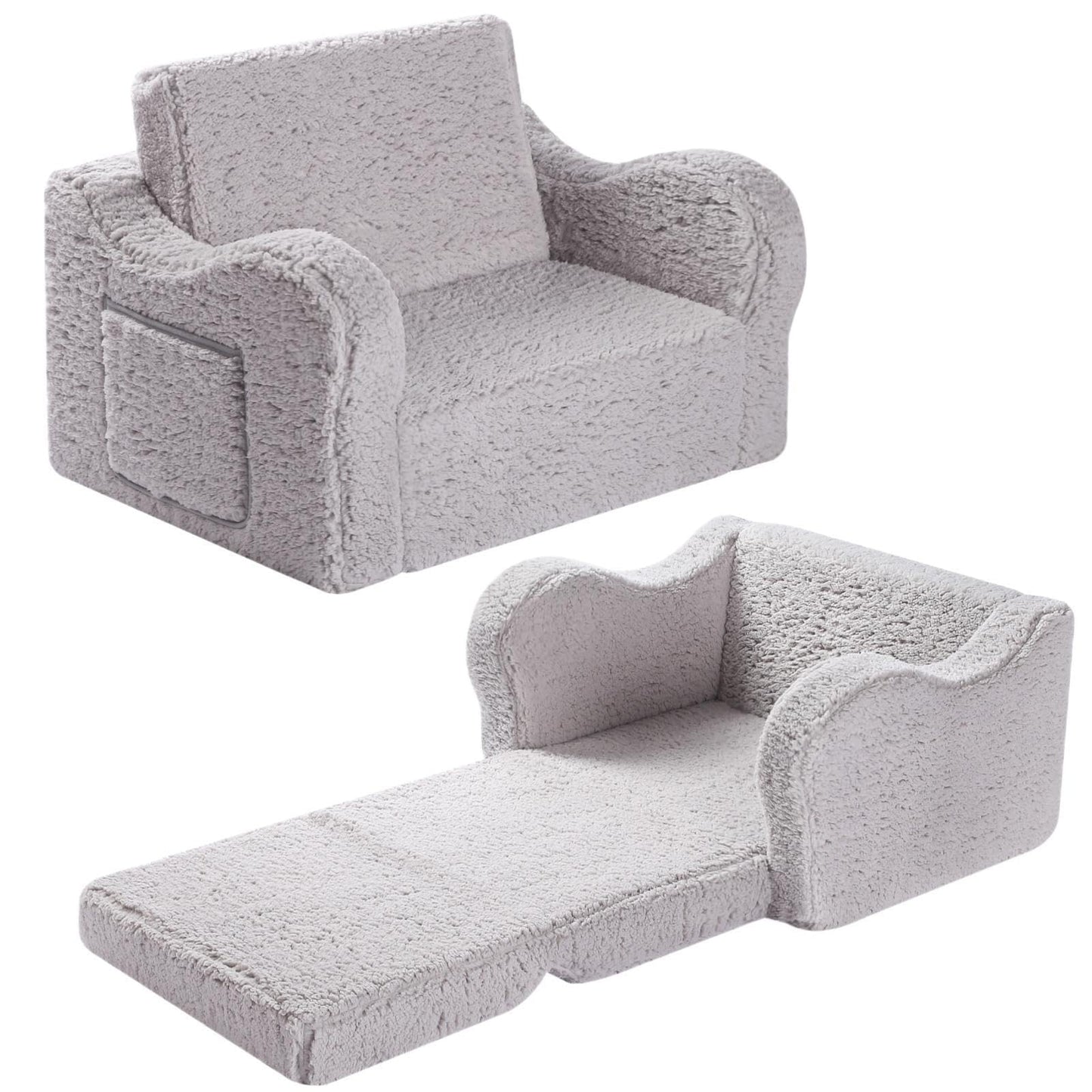 2-in-1 Toddler Couch Sofa Lounger for Kids