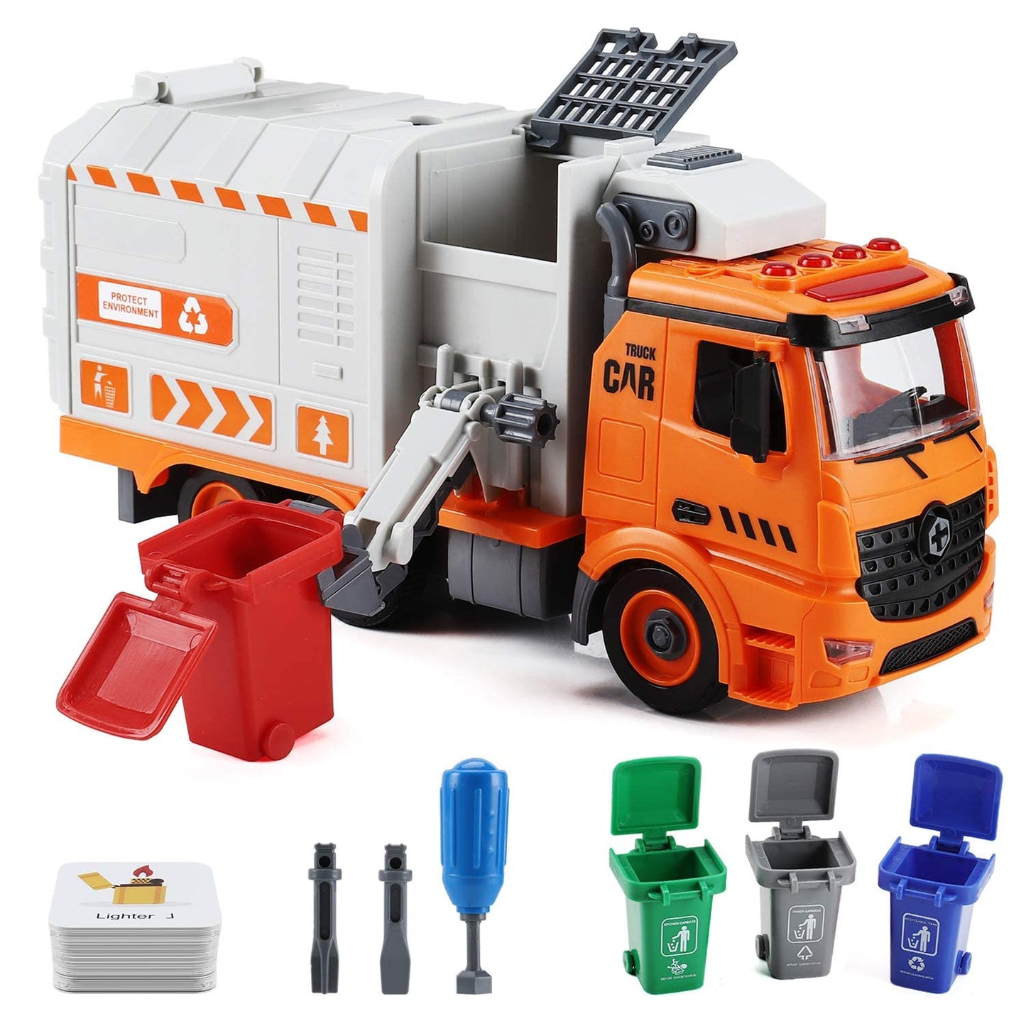 Garbage Truck Toy with Lights and Sounds