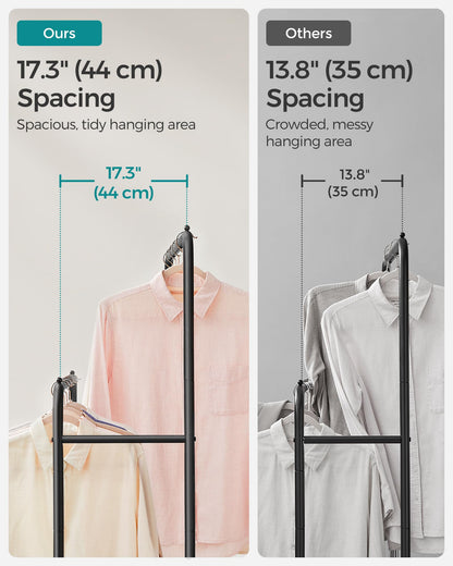 SONGMICS Heavy Duty Clothes Rack with Wheels