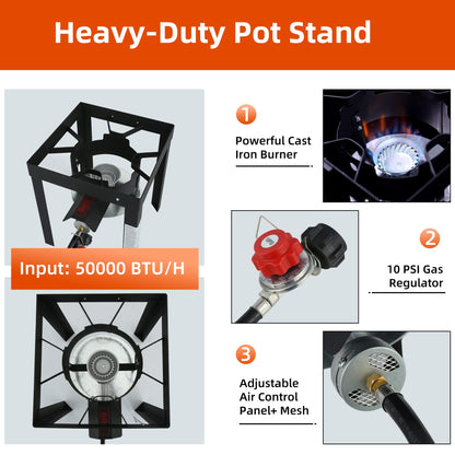 30QT 50,000 BTU Fryer with Propane Burner.