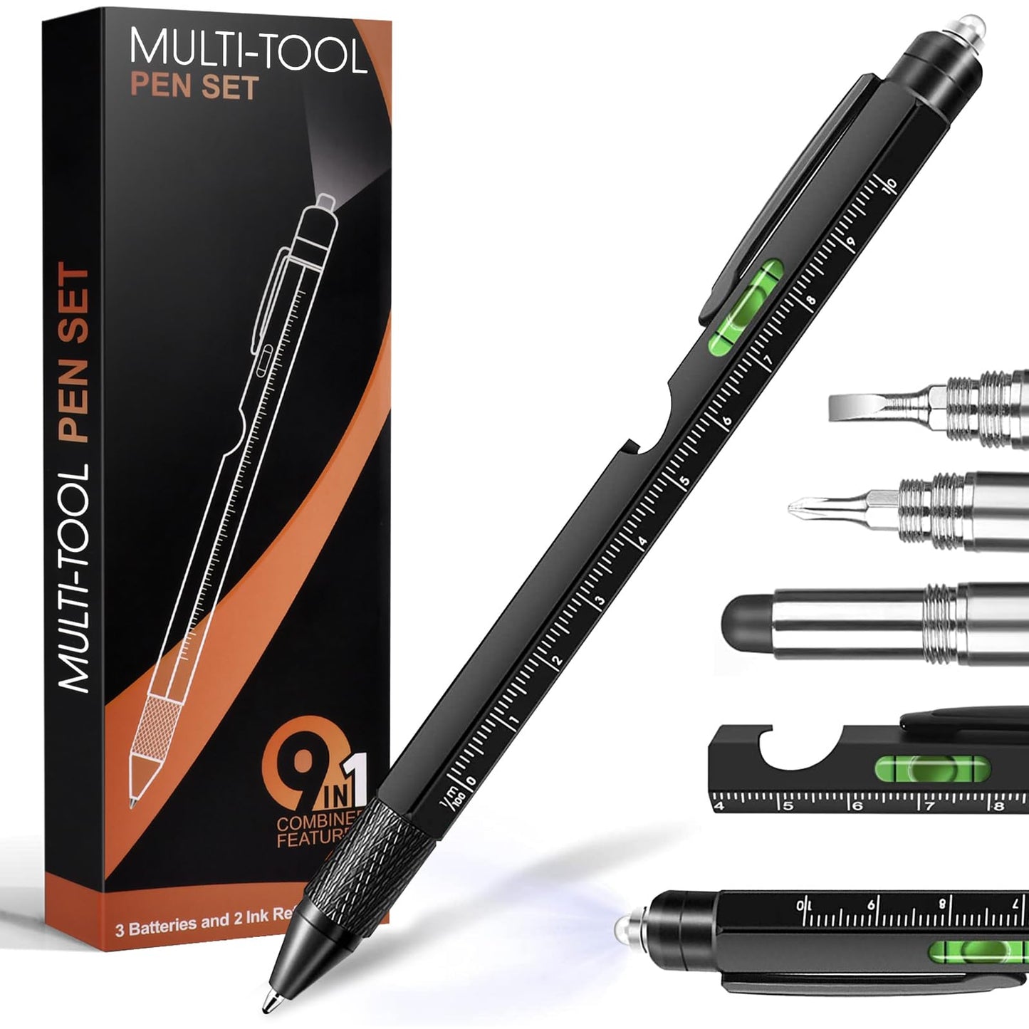 Gifts for Men, Fathers Day Dad Gifts from Daughter Son Wife, 9 in 1 Multitool Pen, Tools Gadgets for Men, Birthday Father’s Day Gift for Dad Grandpa Husband Him, Christmas Stocking Stuffers for Adults