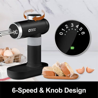 Cordless Rechargeable Hand Mixer with Digital Display