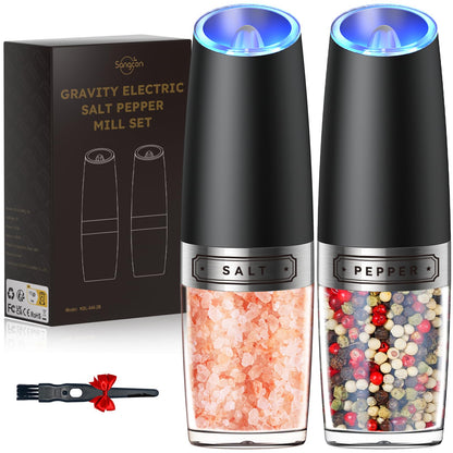Electric Salt and Pepper Grinder Set with Light