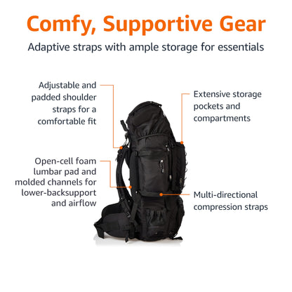 75L Internal Frame Backpack by Amazon Basics