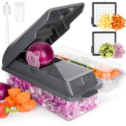 Vegetable Chopper with 3 Food Storage Pans