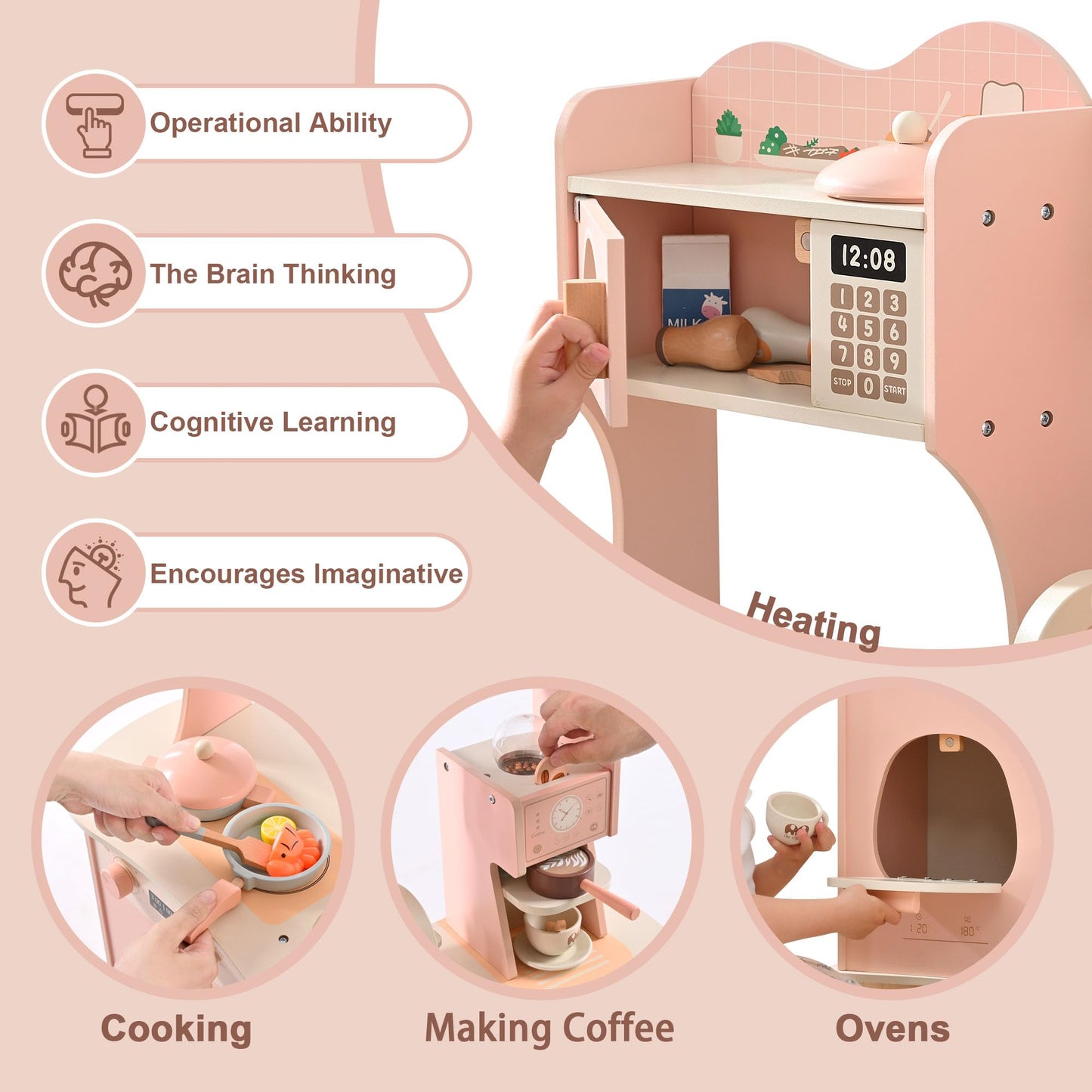 Wooden Play Kitchen Set for Kids by OLLIKIVI