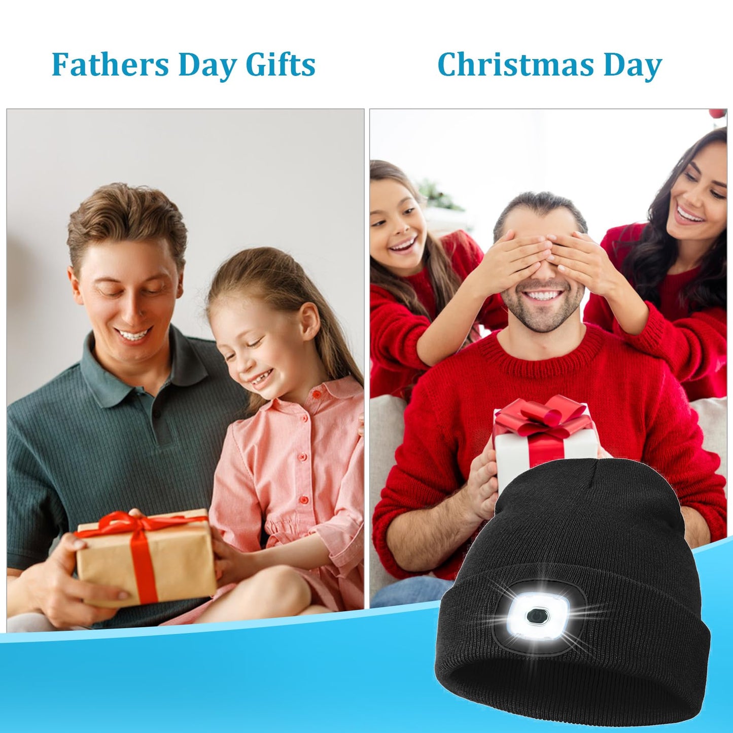 USB Rechargeable Knit Cap for Dad Gifts