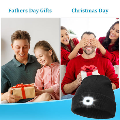 USB Rechargeable Knit Cap for Dad Gifts