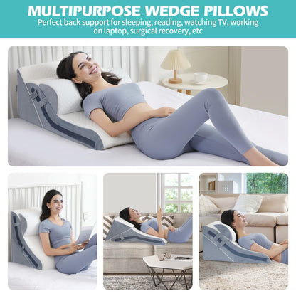 Adjustable Memory Foam Wedge Pillow for Back Pain