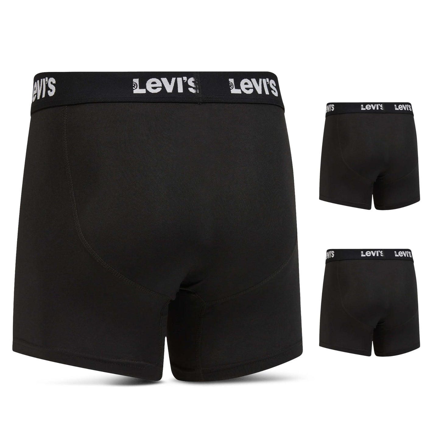 Levi's Mens Underwear Microfiber Boxer Brief for Men Ultra Soft 3 Pack Black