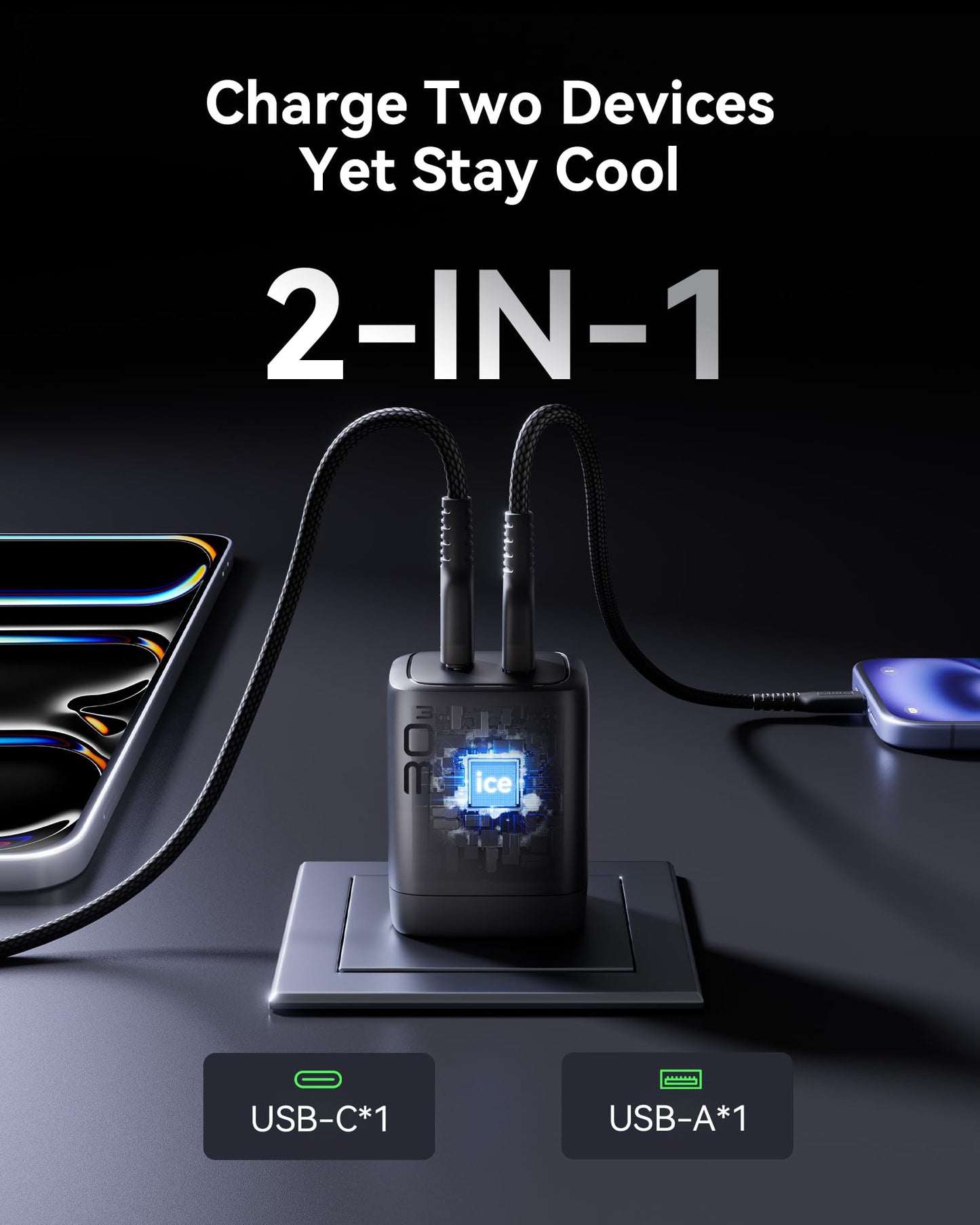 2 Pack INIU 30W USB C Fast Charger