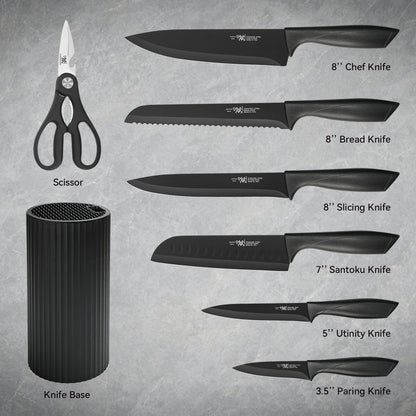 8-Piece Kitchen Knife Set with Universal Block