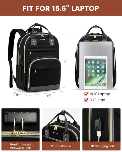 LOVEVOOK Anti-Theft Laptop Backpack for Men & Women