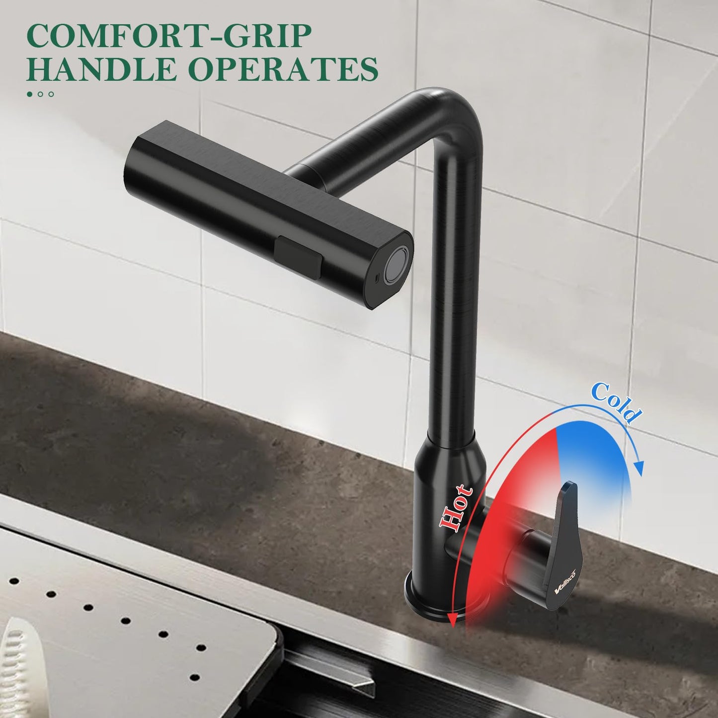 VallisCo Pull Down Kitchen Faucet with Sprayer