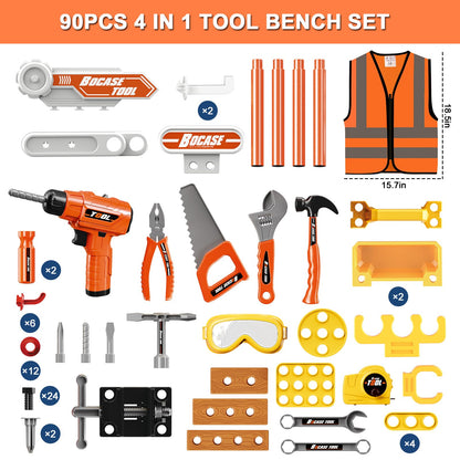 Kids Tool Bench Set with 90 Accessories