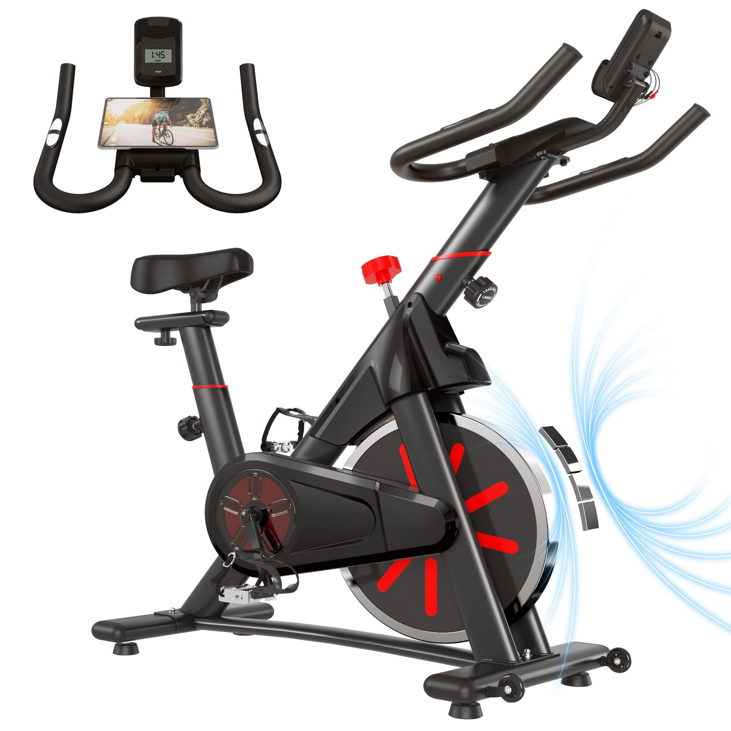 SogesPower Exercise Bike Indoor Cycling Bike Magnetic Stationary Bike Cycle Bike Fitness Bike for Home Silent Belt Drive with Phone Ipad Mount &Comfortable Seat Cushion