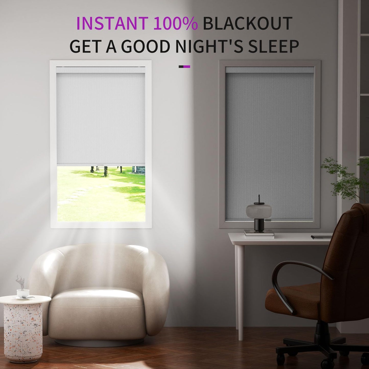 Astomi Cordless Blackout Window Shades, 20" x 72"