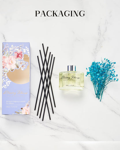 M&SENSE Blooming Tuberose Reed Diffuser Set with 7 Sticks | Baby's Breath Flower - 7.0oz Tuberose Scent, Fragrance Diffuser Flame Free for Home Décor Long Lasting Diffuser Room Fresheners for Home