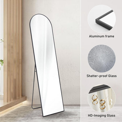Full Length Arched Floor Mirror with Stand