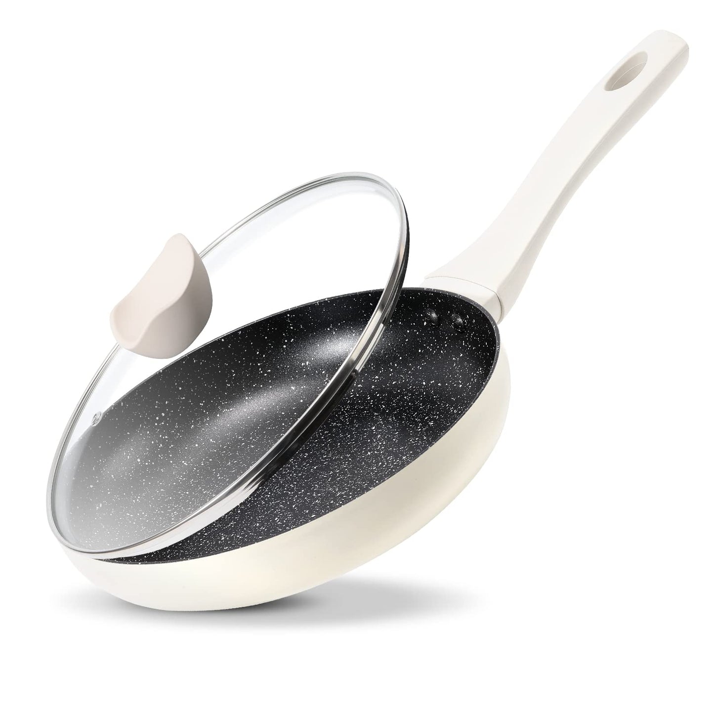 Velosan Nonstick Frying Pans Skillet, PFOA Free Cookware Aluminum Pans for Cooking All Stoves Compatible Induction Compatible 9.45/10.25/11 inch (10.25'' with Lid)