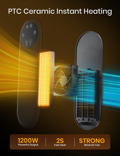 Portable 1200W Space Heater with Oscillation & Timer