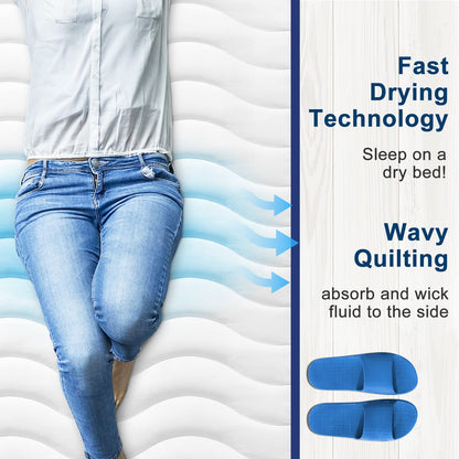 TEXARTIST Twin Mattress Pad Protector Waterproof Mattress Protector Quilted Fitted Mattress Cover Soft Breathable Noiseless, 8-21 inches Deep Pocket