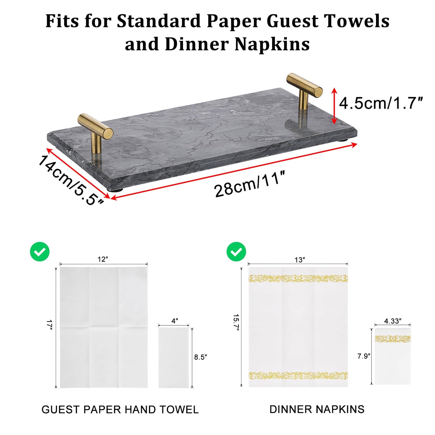 Elegant Napkin Holder Tray for Bathroom Dining