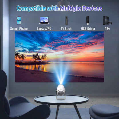 Portable 4K Mini Projector with WiFi and Bluetooth