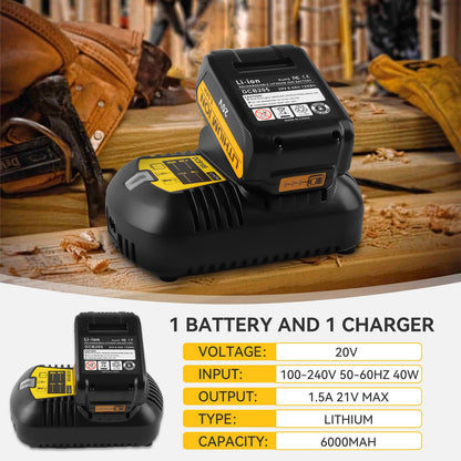 20V 6.0Ah Battery Replacement for Dewalt Tools