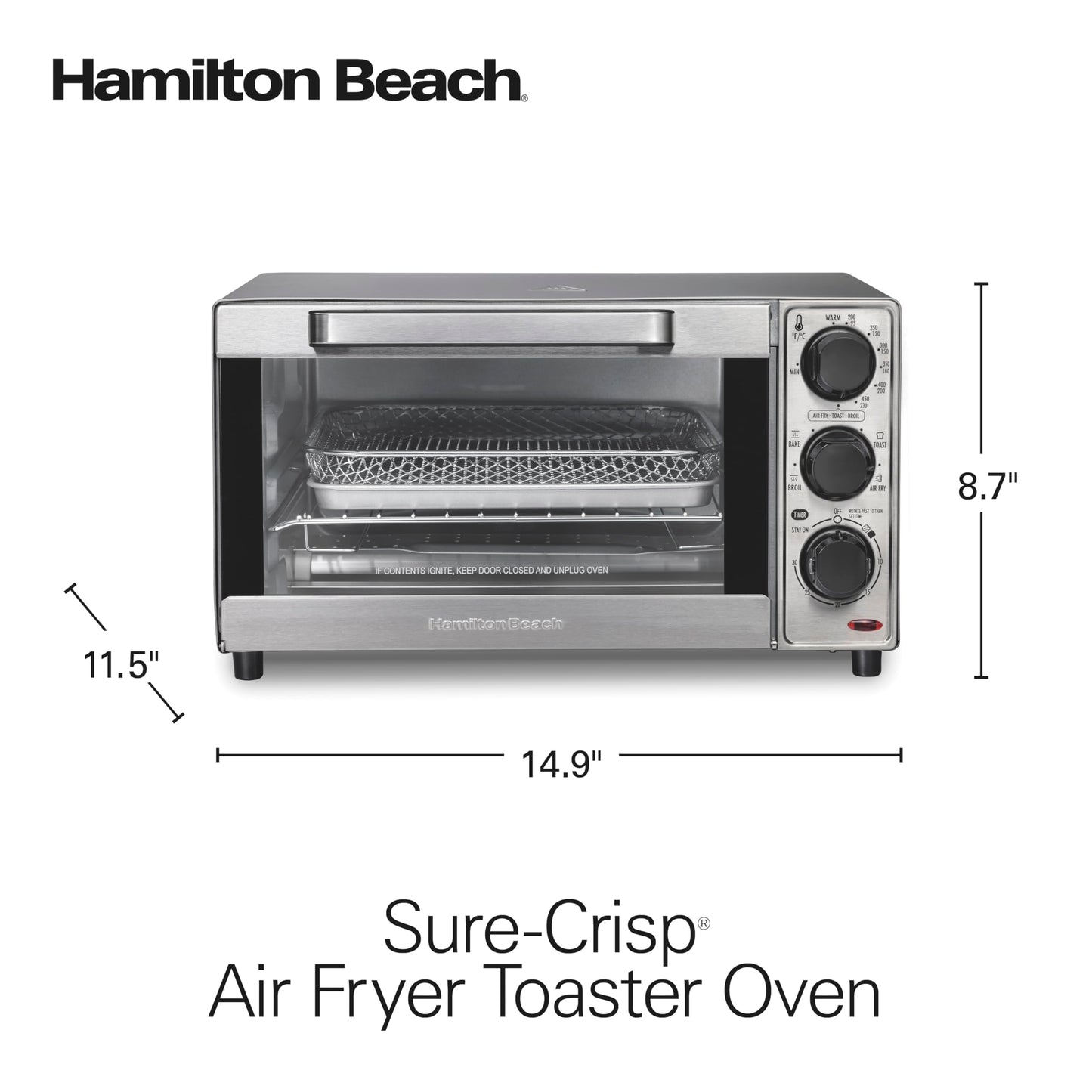 Hamilton Beach Air Fryer Toaster Oven Combo