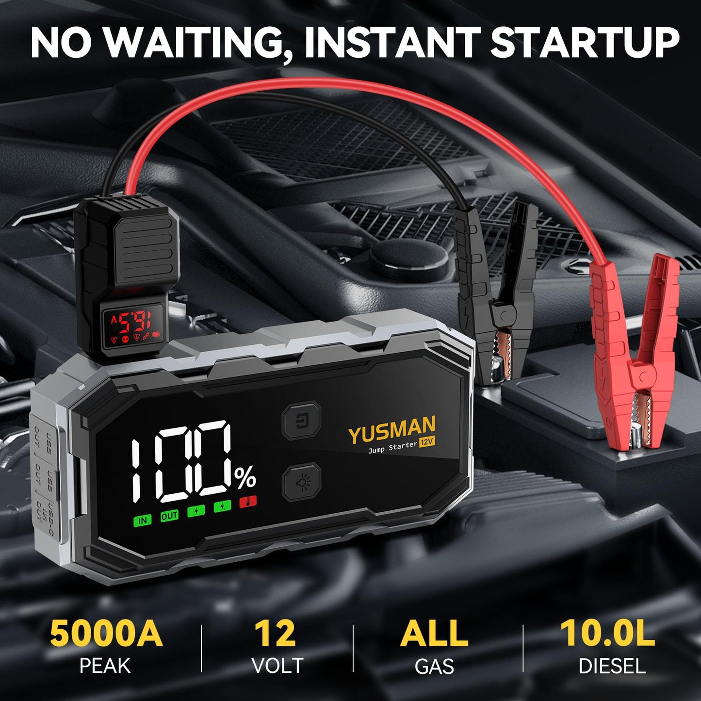 YUSMAN 5000A Car Jump Starter Battery Pack