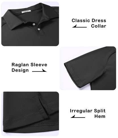 Mens Short Sleeve Athletic Golf Polo Shirt