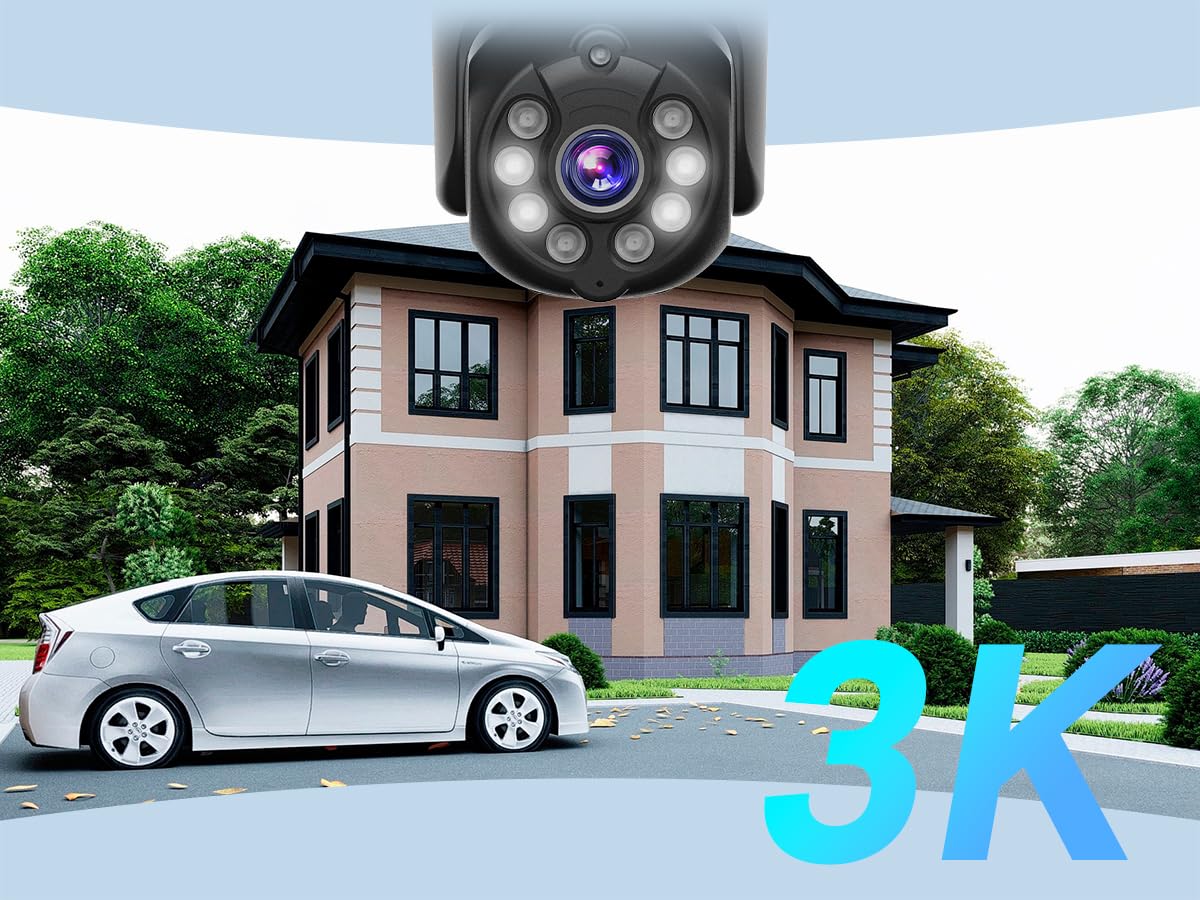 3K Wireless Outdoor Security Camera with Night Vision