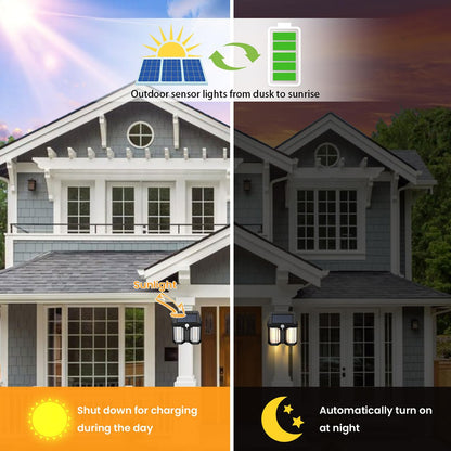 Solar Wall Lamp with Motion Sensor, 4 Pack