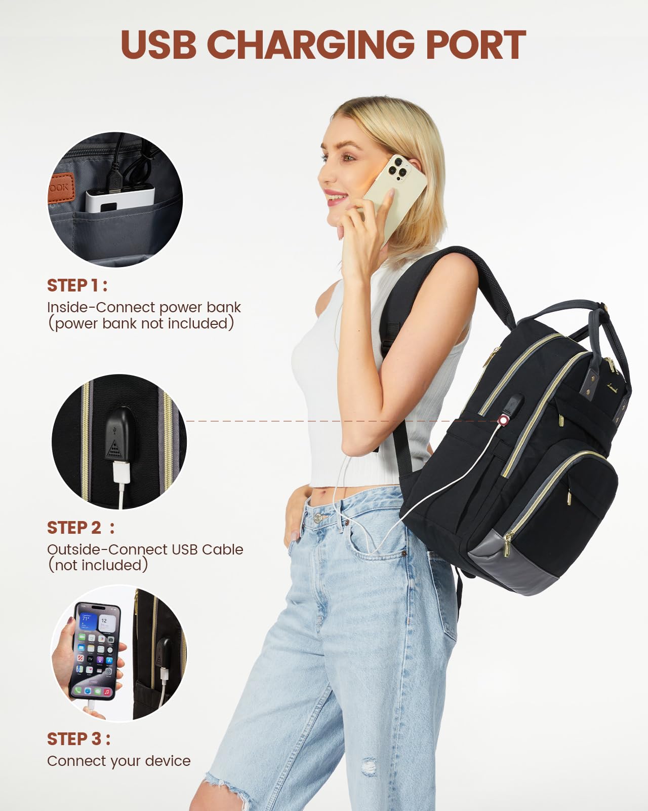LOVEVOOK Anti-Theft Laptop Backpack for Men & Women