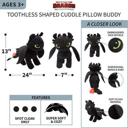 Franco Toothless Plush Cuddle Pillow Buddy