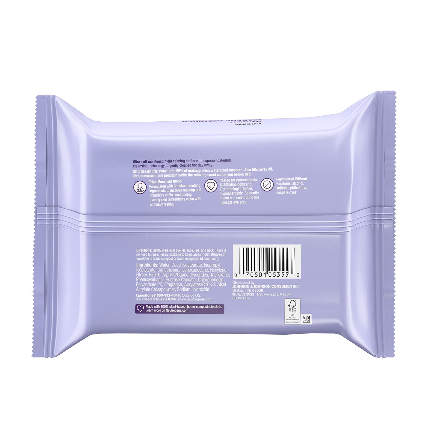 Neutrogena Night Calming Cleansing Towelettes, 25 ct