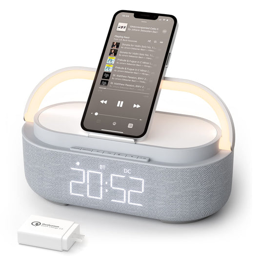 Bluetooth Speaker with Wireless Charger and Night Light