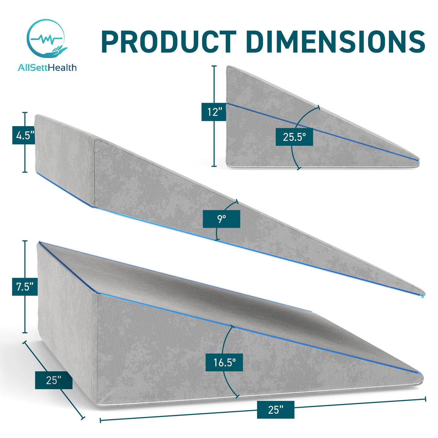 Memory Foam Wedge Pillow for Sleep Support