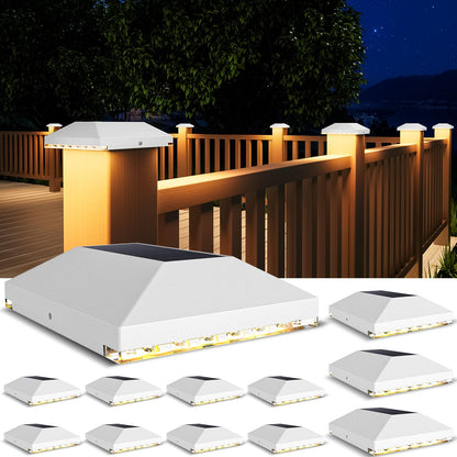 VOLISUN Solar Fence Post Lights - 12 Pack