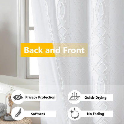 Geometric Boho Fabric Shower Curtain Set 72x72