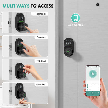 Keyless Fingerprint Smart Door Lock with Knob
