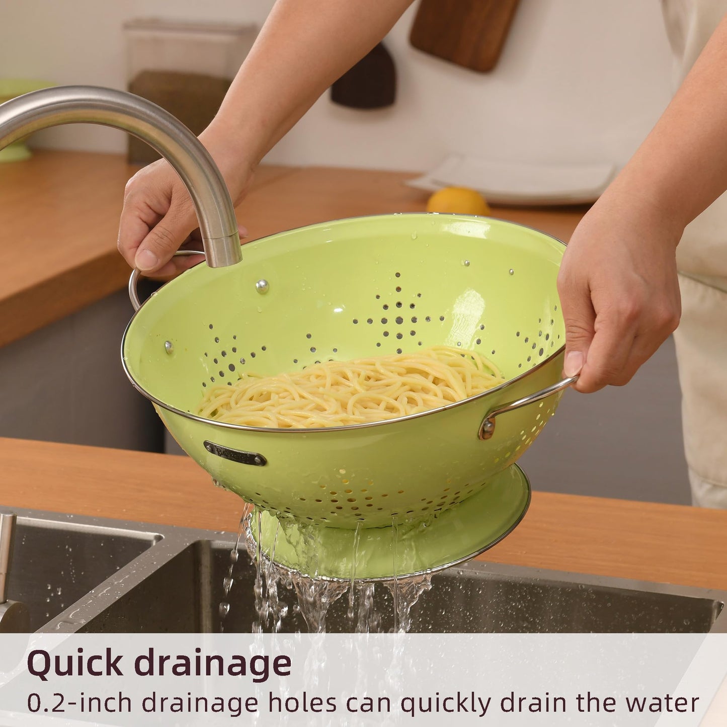 Metal Colander Set with Handles - 2Qt & 6Qt