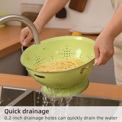 Metal Colander Set with Handles - 2Qt & 6Qt