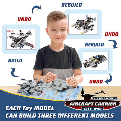 Aircraft Carrier Building Blocks Set for Kids