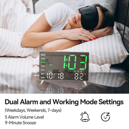 MEISHIDA LED Mirror Alarm Clock with USB Ports