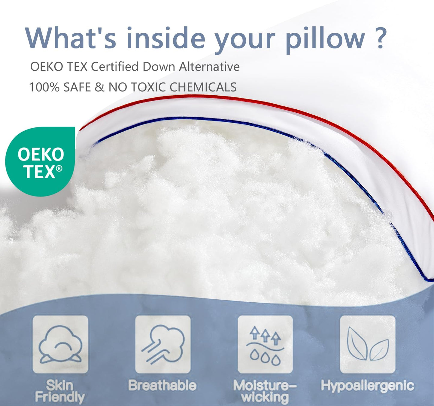 2 Pack Fluffy Queen Size Sleeping Pillows
