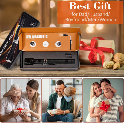 KUCHEY Fathers Day Dad Gifts for Him Magnetic Flashlight Pickup Tool Stocking Stuffers for Men Cool Magnet Telescoping Gadgets with LED Valentines Day for Mens Husband Christmas Gifts
